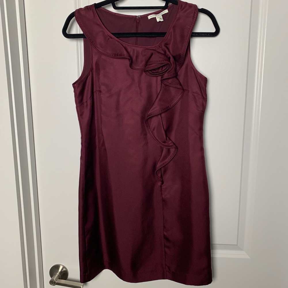Banana Republic SILK Dress w Ruffle & Rosette
